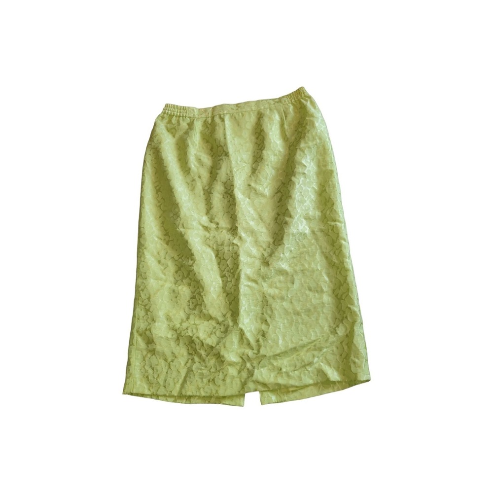 Giovanna Signature Skirt Womens‎ 18 Plus Yellow Lace Textured Modest Church Midi